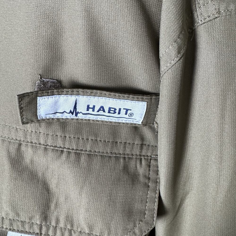 Habit Fishing Shirt Mens 3XL Tan Khaki Long Sleeve Vented Outdoors Hiking - Picture 9 of 10